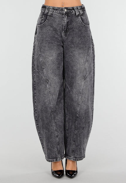 OP=OP.27.NL Grijze Stretch Barrel Jeans