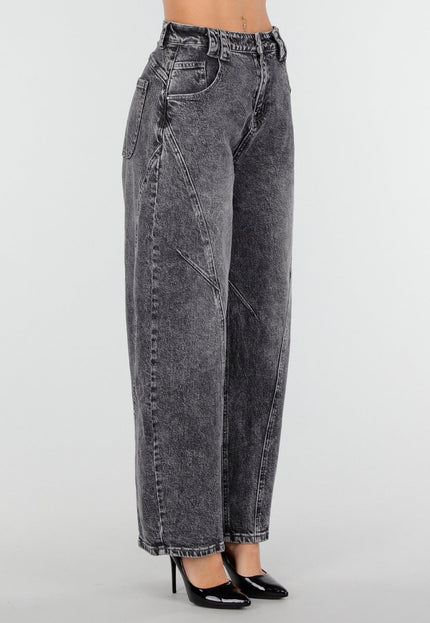 OP=OP.27.NL Grijze Stretch Barrel Jeans