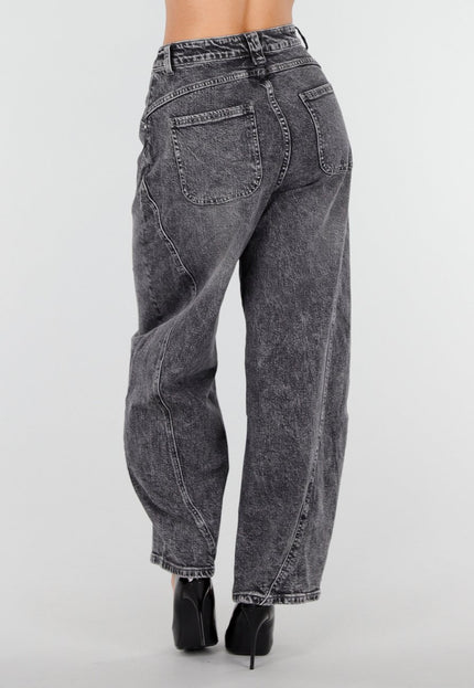 OP=OP.27.NL Grijze Stretch Barrel Jeans