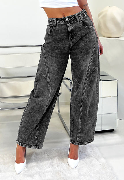 OP=OP.27.NL Grijze Stretch Barrel Jeans