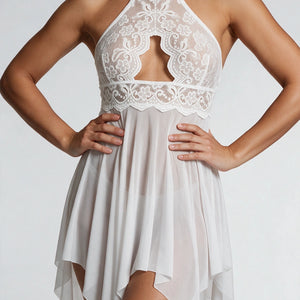 OP=OP.27.NL Halter Babydoll Set met Kanten Details