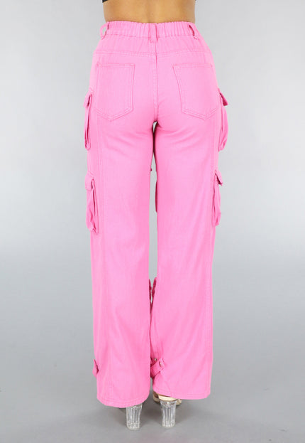 OP=OP.27.NL Roze Cargo Jeans met Gaten