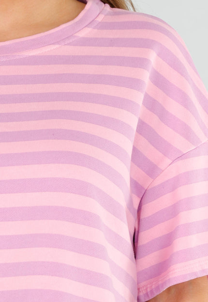 OP=OP.28.NL Gestreept T-Shirt in Lichtroze en Lila
