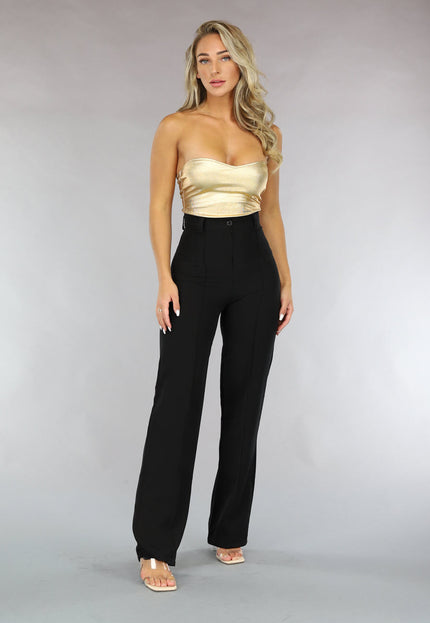 OP=OP.28.NL Gouden Aansluitende Strapless Top