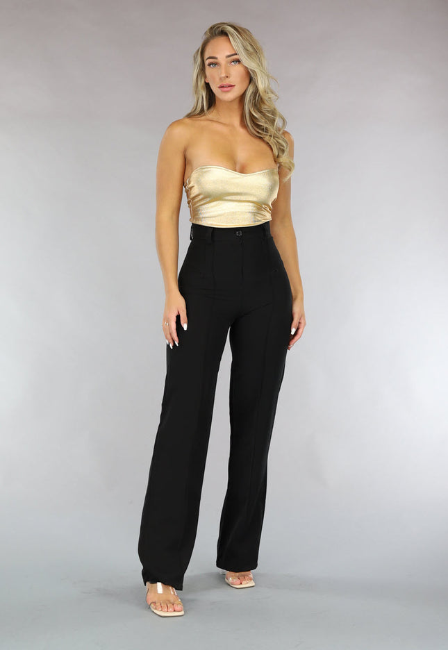 OP=OP.28.NL Gouden Aansluitende Strapless Top