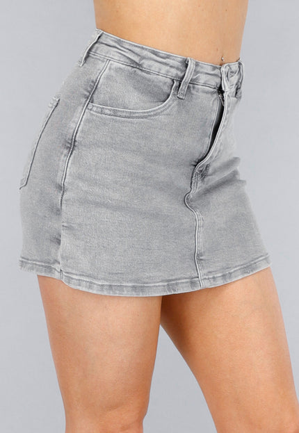 OP=OP.28.NL Grijze Denim Stretch Skort