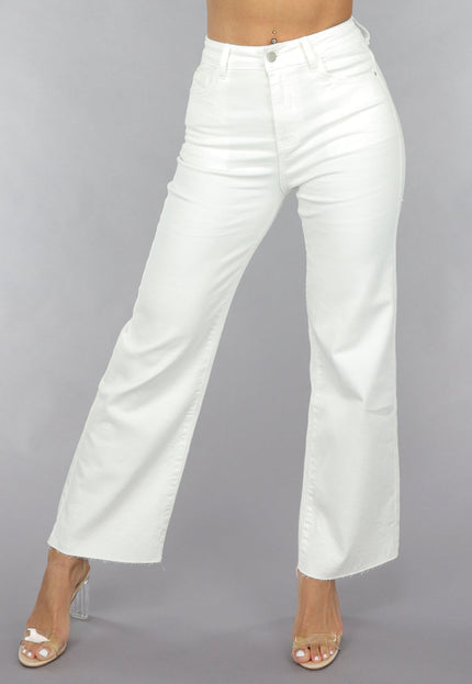 OP=OP.28.NL High Waist Straight Leg Witte Petite Jeans