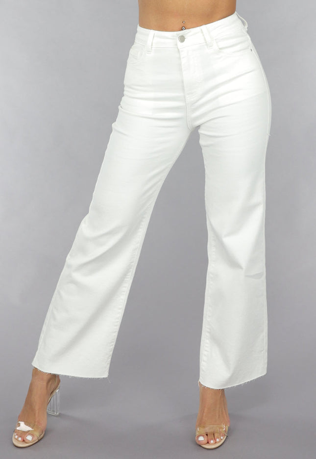 OP=OP.28.NL High Waist Straight Leg Witte Petite Jeans