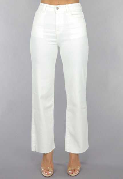 OP=OP.28.NL High Waist Straight Leg Witte Petite Jeans