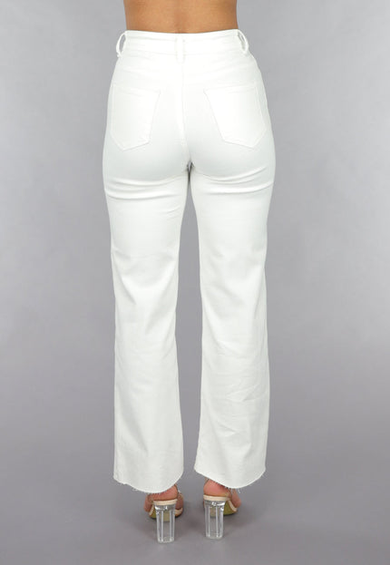 OP=OP.28.NL High Waist Straight Leg Witte Petite Jeans