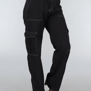 OP=OP.28.NL Tall Zwarte Baggy Cargo Broek