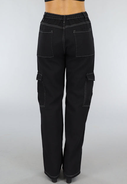 OP=OP.28.NL Tall Zwarte Baggy Cargo Broek