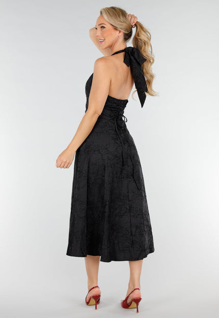 OP=OP.28.NL Zwarte Halterjurk met Open Rug