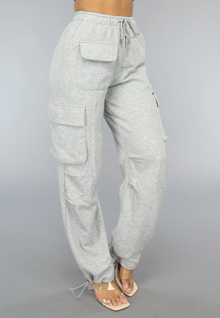 OP=OP.28.S Grijze Utility Jogger met Zakken