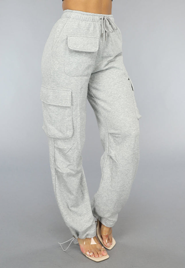 OP=OP.28.S Grijze Utility Jogger met Zakken