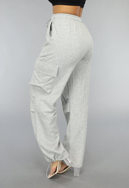 OP=OP.28.S Grijze Utility Jogger met Zakken
