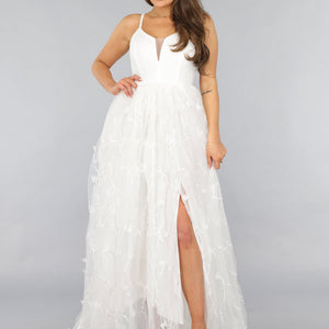 OP=OP.29.NL Witte Bruidsjurk met Geborduurde Rok