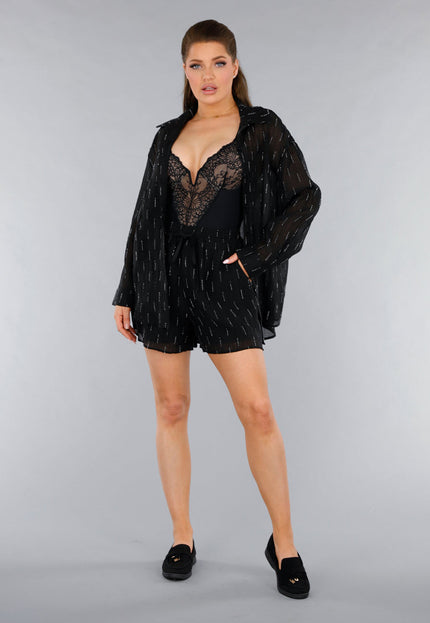 Zwarte Suède Loafers met Gouden Detail