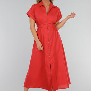 OP=OP.30.NL Koraalrode Linnenlook Knoopjurk