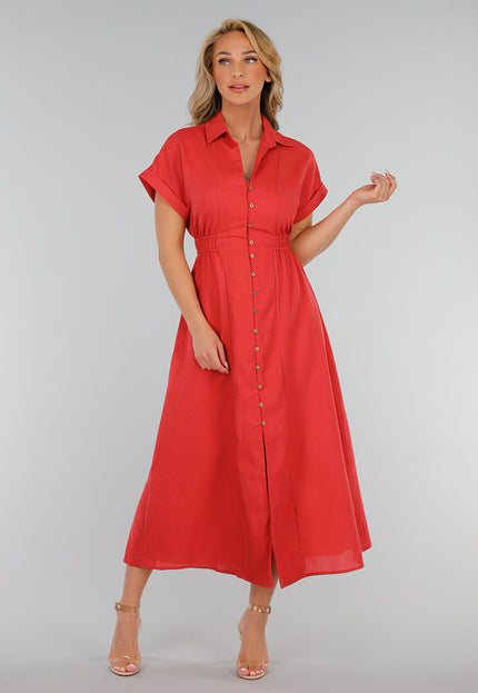 OP=OP.30.NL Koraalrode Linnenlook Knoopjurk