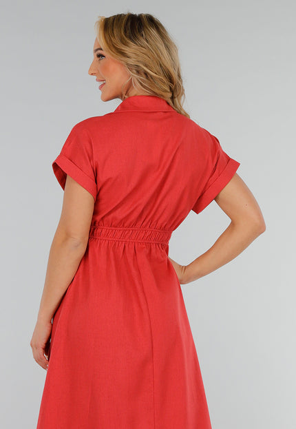 OP=OP.30.NL Koraalrode Linnenlook Knoopjurk