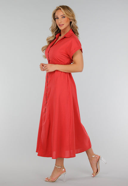 OP=OP.30.NL Koraalrode Linnenlook Knoopjurk