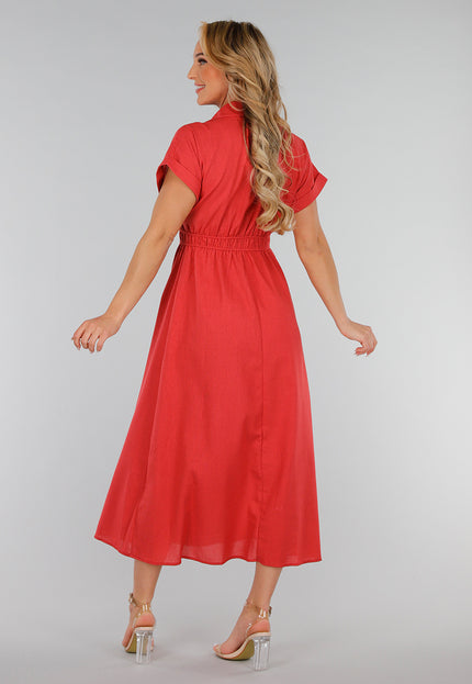 OP=OP.30.NL Koraalrode Linnenlook Knoopjurk