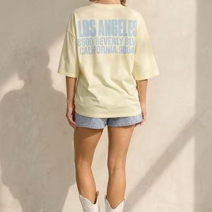 OP=OP.30.NL Lichtgeel Oversized T-shirt met Tekst
