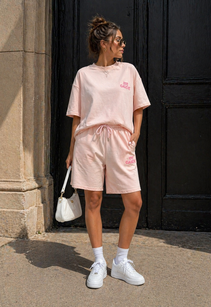 OP=OP.30.NL Lichtroze Two Piece Set met Shorts