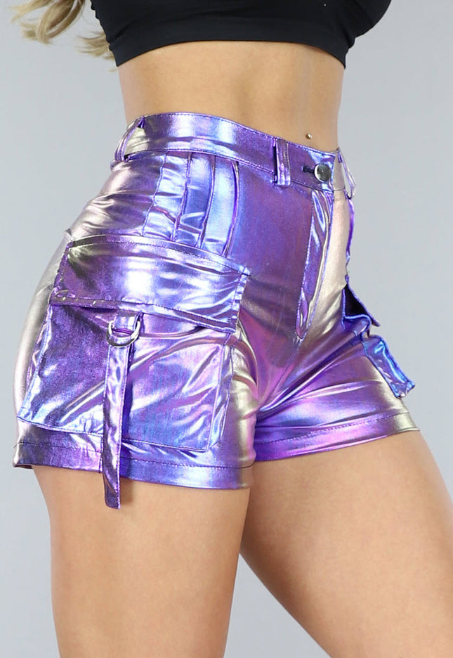 OP=OP.30.NL Paarse Holografische Cargo Short