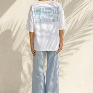 OP=OP.30.NL Wit T-shirt met Blauwe Backprint