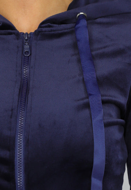 OP=OP.30.NL Zacht Donkerblauw Huispak met Capuchon