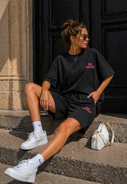 OP=OP.30.NL Zwarte Two Piece Set met Shorts
