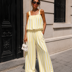 OP=OP.31.NL Geel Witte Gestreepte Two Piece Set