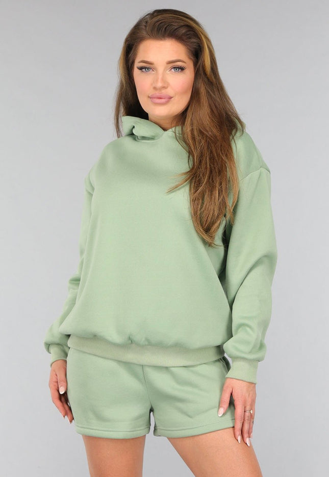 OP=OP.31.NL Groene Short Set met Hoodie