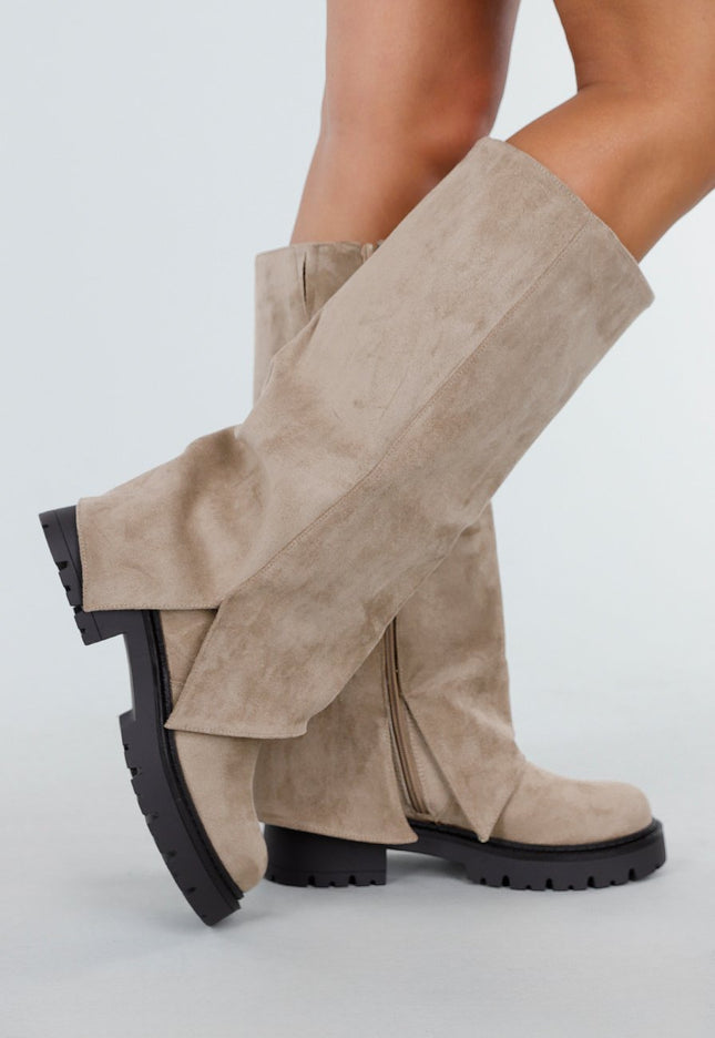 OP=OP.31.NL Khaki Laarzen met Chunky Zool