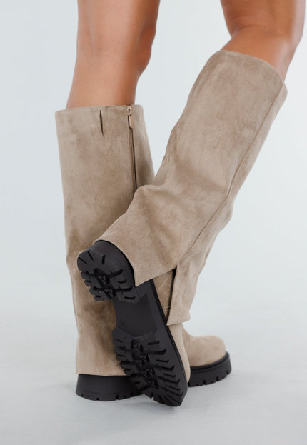 OP=OP.31.NL Khaki Laarzen met Chunky Zool