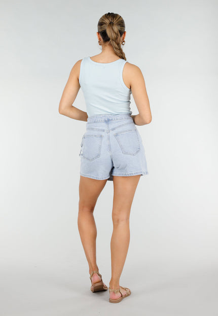 OP=OP.31.NL Lichtblauwe Rib Tank Top met Glitters
