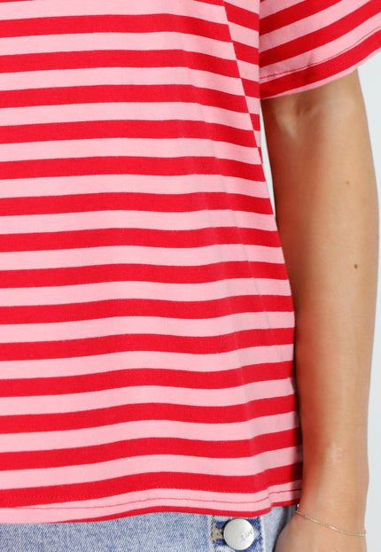 OP=OP.31.NL Rood Roze Gestreept T-shirt