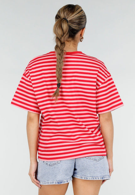 OP=OP.31.NL Rood Roze Gestreept T-shirt