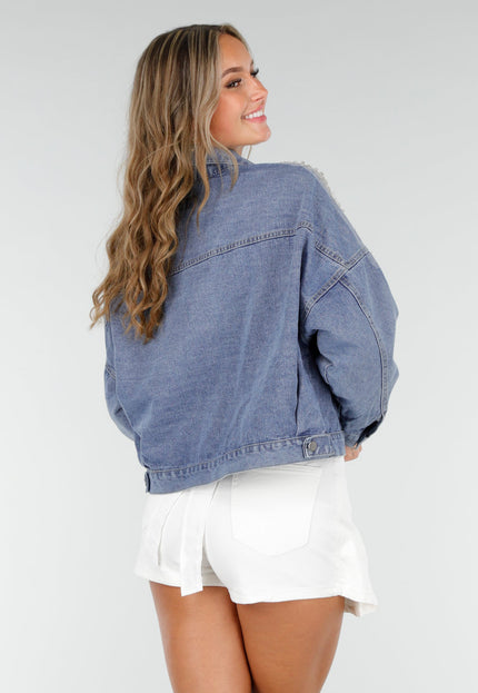 OP=OP.32.NL Blauw Denim Jasje met Glitters