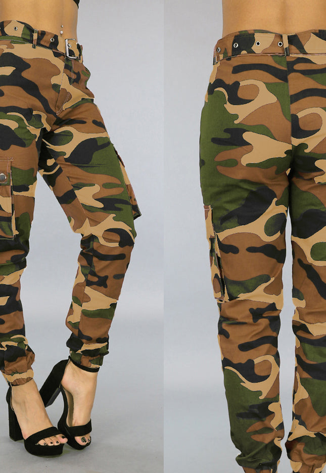 OP=OP.32.NL Bruine Cargo Camouflage Jeans