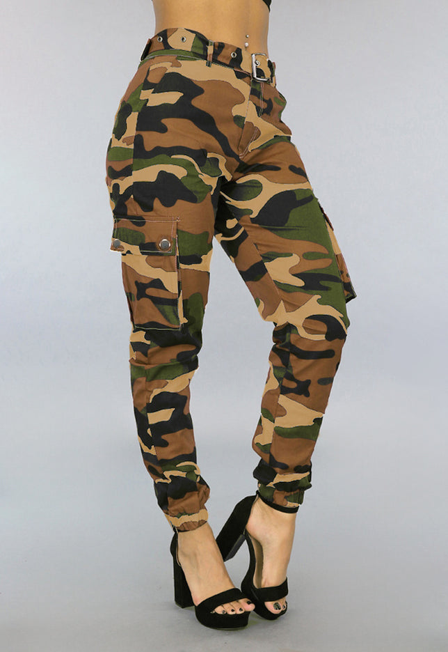 OP=OP.32.NL Bruine Cargo Camouflage Jeans