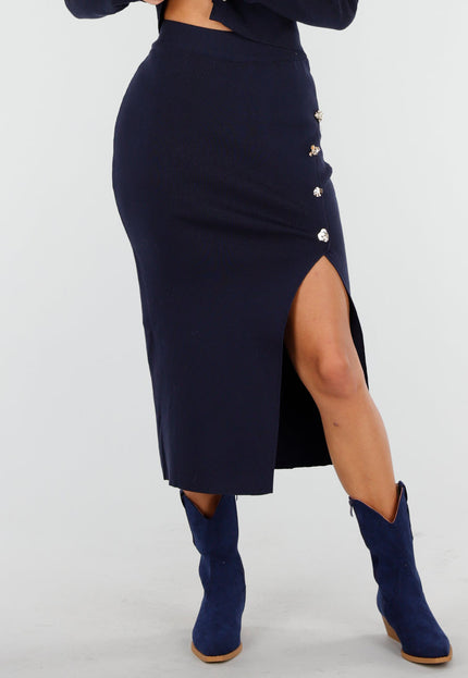 OP=OP.32.NL Donkerblauwe Knitted Set