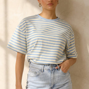 OP=OP.32.NL Geel Blauw Gestreept T-shirt