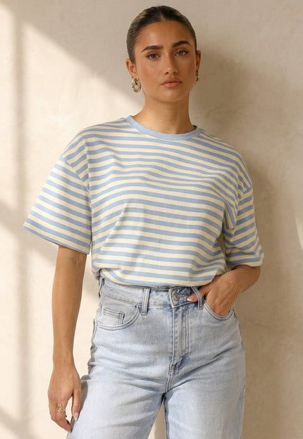 OP=OP.32.NL Geel Blauw Gestreept T-shirt