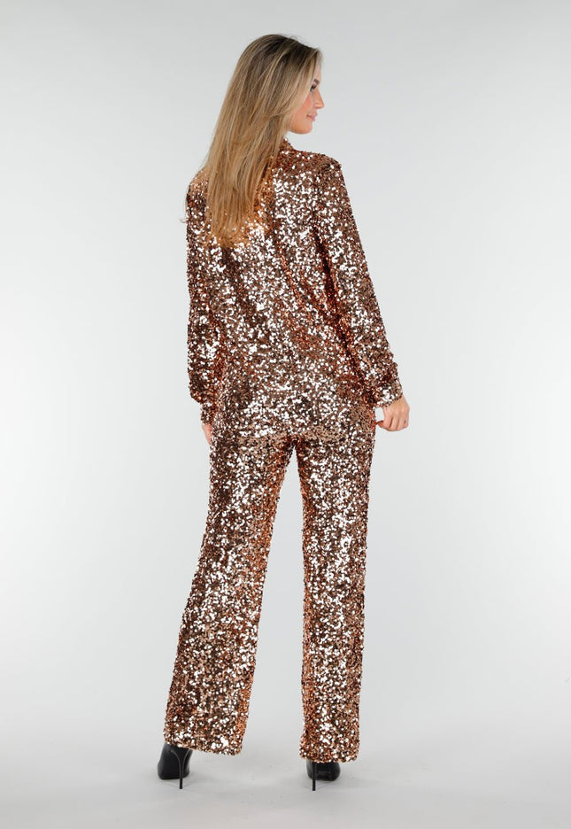 OP=OP.32.NL Goudkleurige Pailletten Blouse