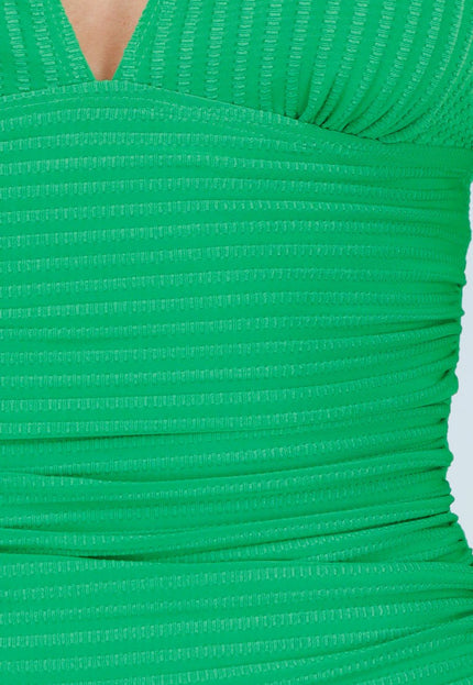 OP=OP.32.NL Groen Halter Badpak met Ribstructuur