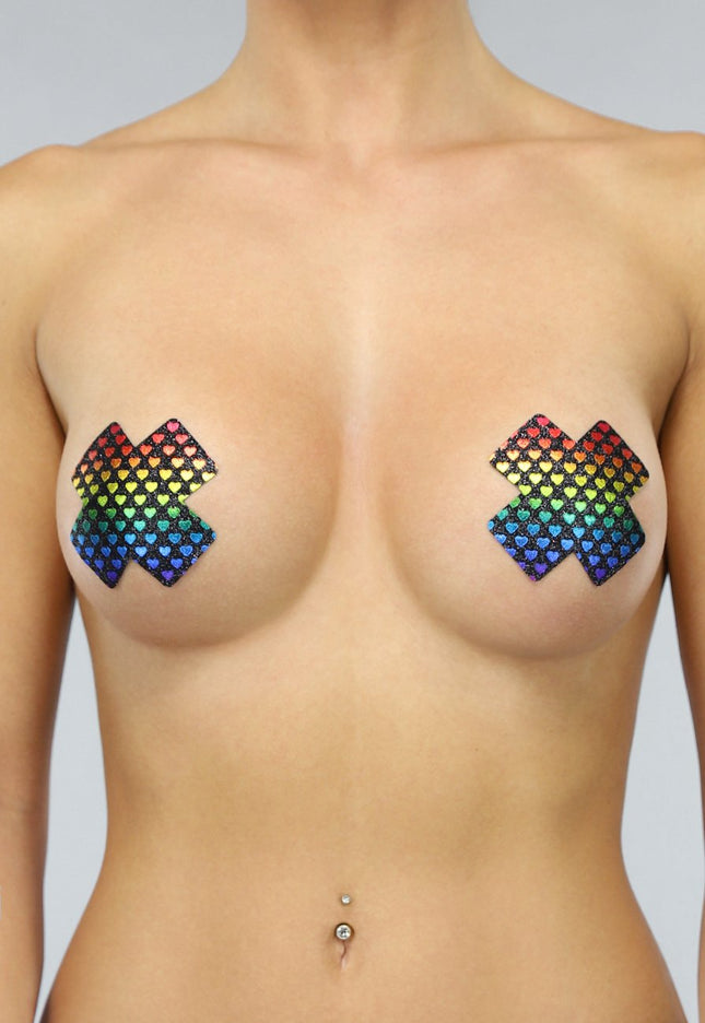 OP=OP.32.NL Regenboog Kruis Tepelplakkers
