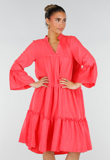 OP=OP.32.NL Roze Midi Jurk met V-hals